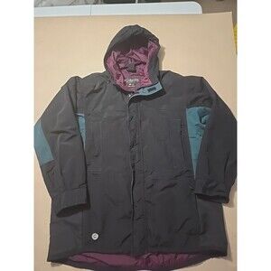Columbia‎ Sportswear Company Mens L Jacket Hooded Black Teal Burgundy 3 in 1